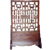 Oriental Carved Screen with Stand