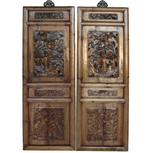 A pair of Carved Wall Hanging Screen