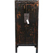 Antique Chinese Cabinet Black Slim Gold Painting