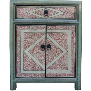 Tibetan Painted Bedside Table 