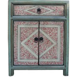 Tibetan Painted Bedside Table 