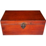 Red Antique Leather Trunk