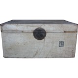 Beige Antique Leather Trunk