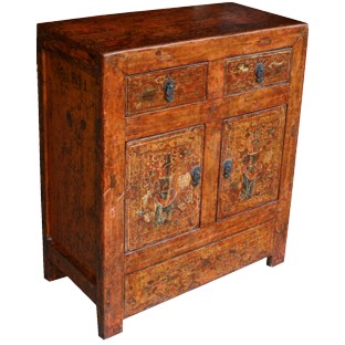 Rare Antique Chinese Small Painted Cabinet