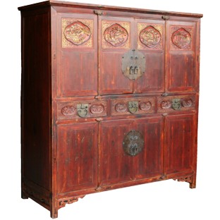 Giant Antique Carved Chinese Armoire