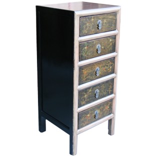 Original Five-Drawer Painted Tall Boy