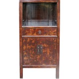 Red Medium Display Cabinet w/Patina