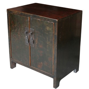 Old Black and Green Bedside Cabinet w/Patina