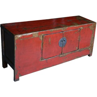 Original Red Low Sideboard w/Patina