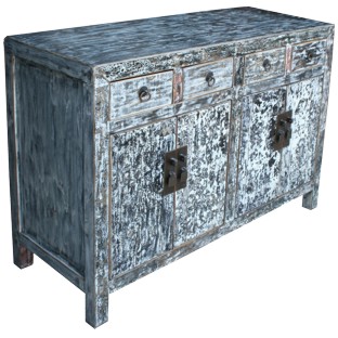 Distressed Grey Chinese Sideboard