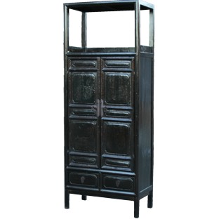 Antique Old Black Display Cabinet/Altar Cabinet 