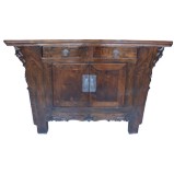 Antique Chinese Elm Cabinet w/Carvings