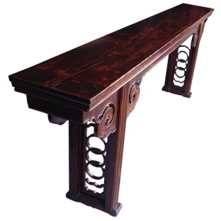 Original Long Altar Table Carved Cloud Spandrel