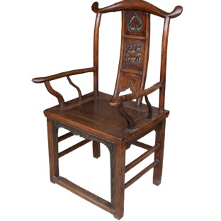 Antique Chinese Scholars Carved Armchair