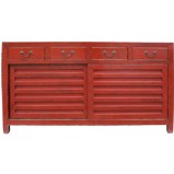 Red Japanese Style Mizuya Sideboard