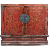 Original Red Gold Painting Cabinet