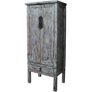 Distress Grey Slim Cabinet