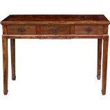 Antique Chinese Three Draw Waisted Table/Desk w/Horsehoof legs 