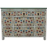 Tibetan Sideboard Cabinet Colourful Paintings