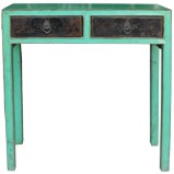 Green Two Drawer Console Table