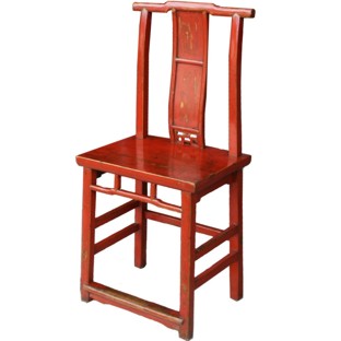 Chinese Red Chair with Carvings