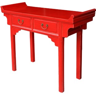 Red Everted End Console Table