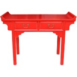 Red Everted End Console Table