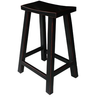 Black Lacquered High Stool