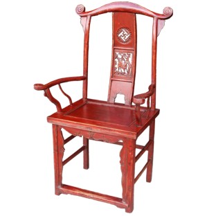 Chinese Antique Red Scholar Arm Chair