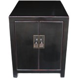 Black Two Door Bedside Table