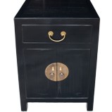 Black Lacquered Chinese Bedside Table