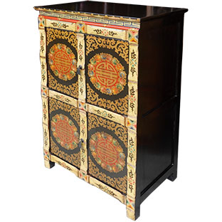 Tibetan Medium Cabinet Hand Painted 