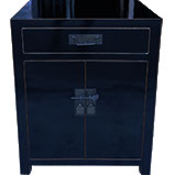Black Lacquered Chinese Large Bedside Table 
