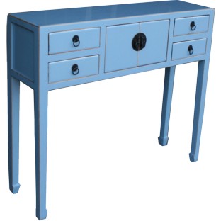 Grey Lacquer Chinese Ladies Cabinet
