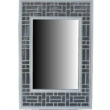 White Lattice Design Rectangular Mirror - Vertical