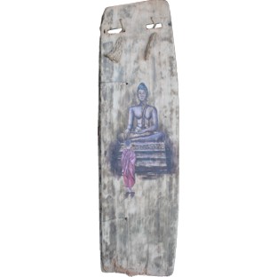 Chinese Wall Hanging - Budda Painting on Old Wood Panel