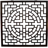 Dark Lacquer Oriental Window Panel