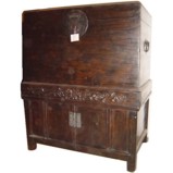 Large Chinese Elm Wood Trunk on Separate Cabinet