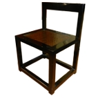 Black Rattan Inlay Dining Chair