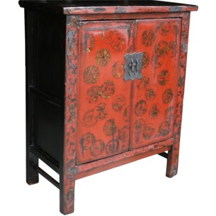 Original Gold Painted Red Cabinet