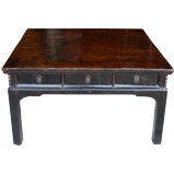 Chinese Brown Double Sided Drawers Coffee Table