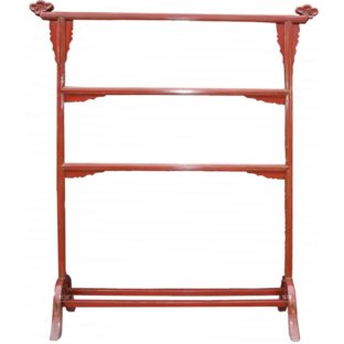 Red Lacquer Clothes Rack Robe Stand