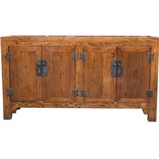 Antique Manchurian Elm Lacquered Sideboard