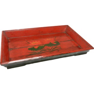 Chinese Antique Red Painted Tray