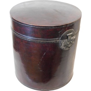 Original Round Maroon Leather Box