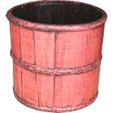 Pink Antique Chinese Rice Bucket