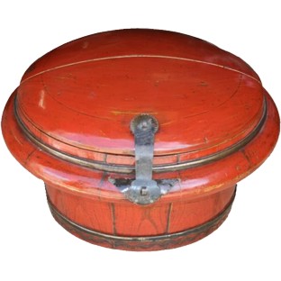 Red Lacquered Container Wood Box