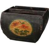 Primitive Wood Basket Rice Measure
