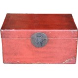 Antique Red Leather Box