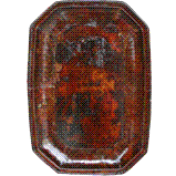 Antique Wood Plate with Painting